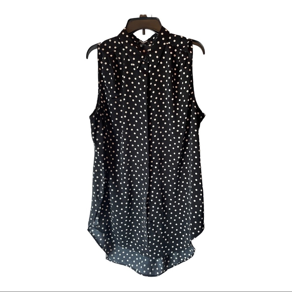 XL Express Black/White Polka DotTunic. High/Low cut.